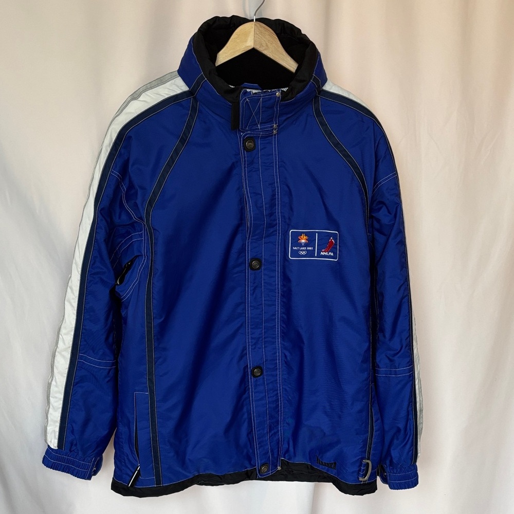 Vintage Marker Men's 2002 Salt Lake Olympics NHLPA Bold Blue Ski Jacket XL EUC